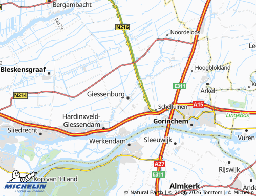 MICHELIN Giessenburg map - ViaMichelin