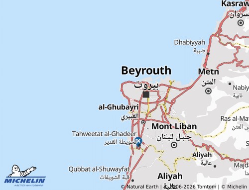MICHELIN Ras Beyrouth map - ViaMichelin