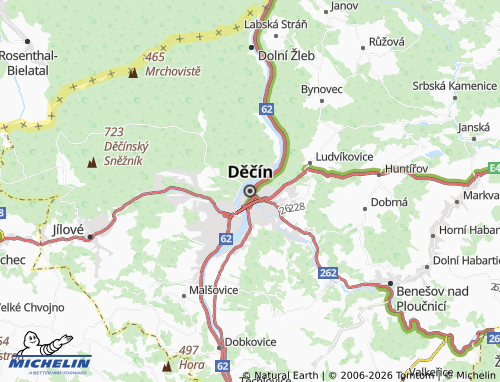 Mapa MICHELIN Děčín - ViaMichelin