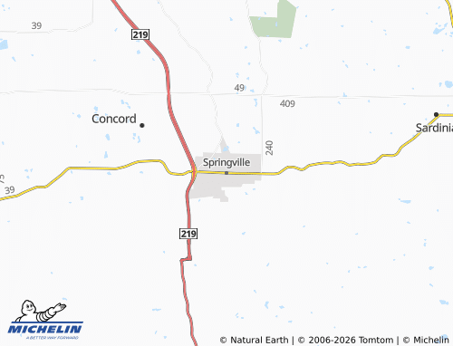Mapa MICHELIN Springville - ViaMichelin