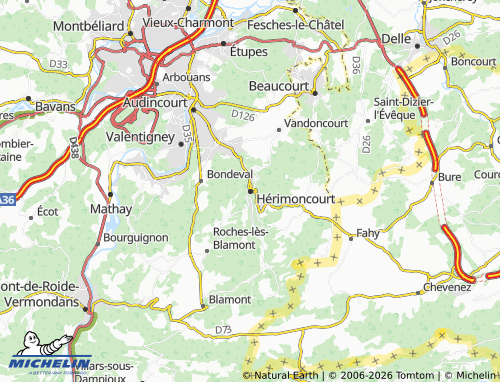 Carte MICHELIN Hérimoncourt - ViaMichelin