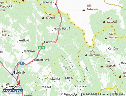 Kaart MICHELIN Bodružal - ViaMichelin