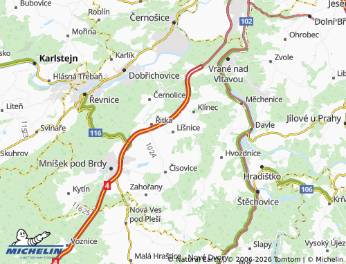 MICHELIN Líšnice map - ViaMichelin