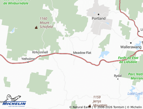 Mapa MICHELIN Meadow Flat - ViaMichelin