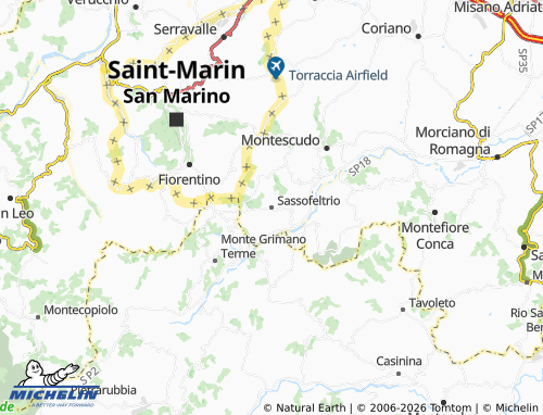 MICHELIN Sassofeltrio map - ViaMichelin