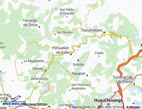 MICHELIN Pahuatlán de Valle map - ViaMichelin