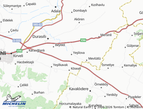 MICHELIN Yeşilova map - ViaMichelin