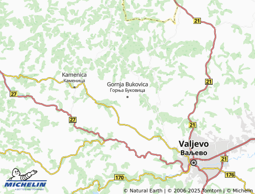 MICHELIN Gornja Bukovica map - ViaMichelin