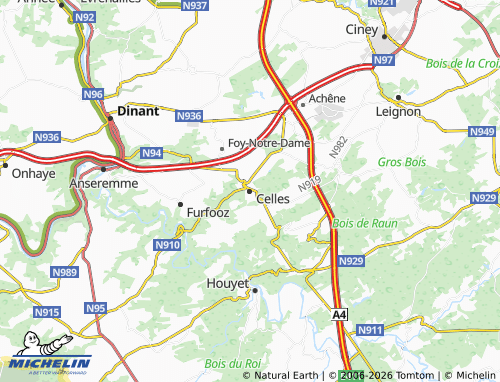 MICHELIN Celles map - ViaMichelin