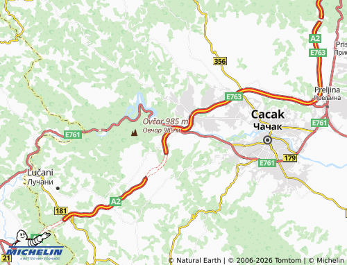 Mapa MICHELIN Pakovraće - ViaMichelin