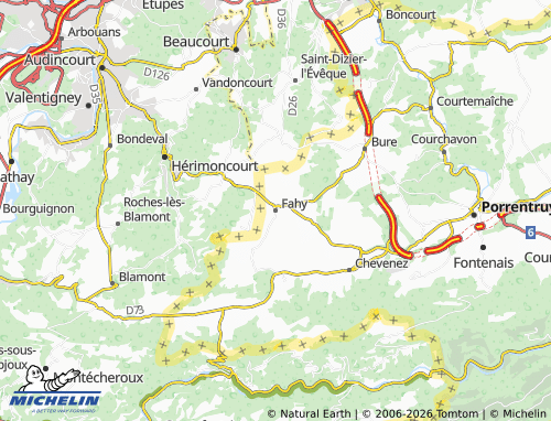 MICHELIN Fahy map - ViaMichelin