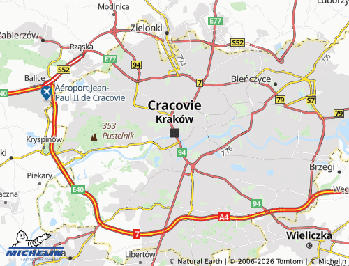 MICHELIN Krakow map - ViaMichelin