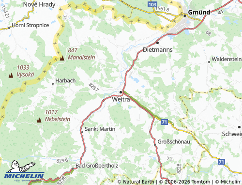 Mappa MICHELIN Weitra - ViaMichelin