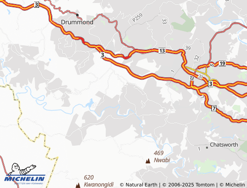 MICHELIN Cutshwayo map - ViaMichelin