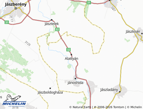 MICHELIN Alattyán map - ViaMichelin