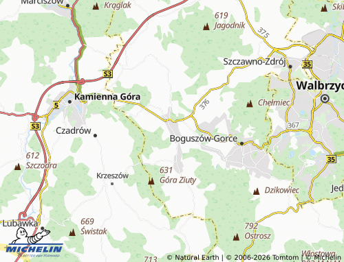 MICHELIN Czarny Bór map - ViaMichelin