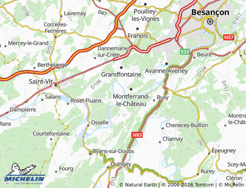 Carte MICHELIN Thoraise - ViaMichelin