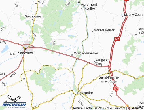 Carte MICHELIN Mornay-sur-Allier - ViaMichelin