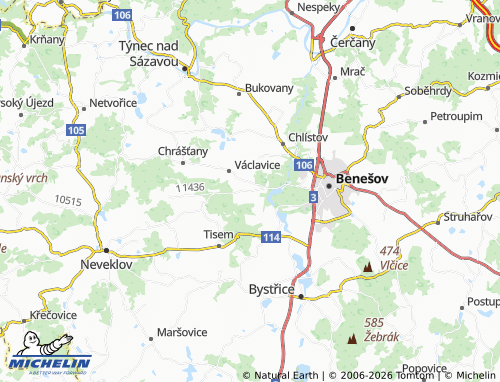 Mapa MICHELIN Vatěkov - ViaMichelin