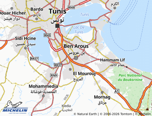 Mapa MICHELIN Bin Arous - ViaMichelin