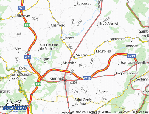 Carte MICHELIN Saulzet - ViaMichelin