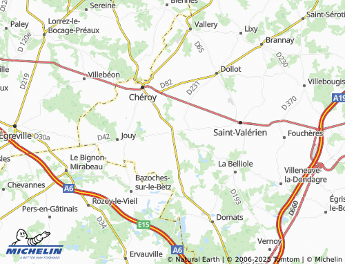 MICHELIN Montacher-Villegardin map - ViaMichelin
