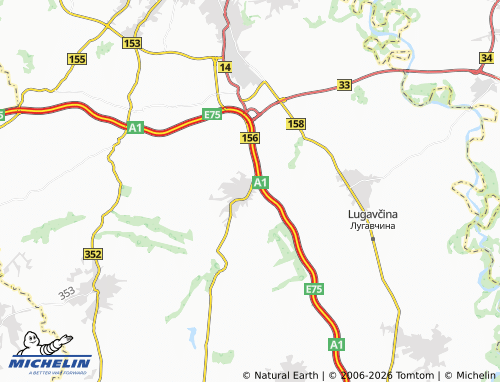 Mapa MICHELIN Mihajlovac - ViaMichelin