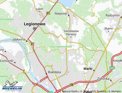 Mappa MICHELIN Michałów-Grabina - ViaMichelin