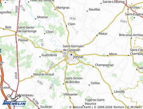 Mapa MICHELIN Jonzac - ViaMichelin