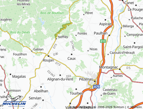 Mapa MICHELIN Caux - ViaMichelin