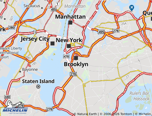 Carte MICHELIN Brooklyn - ViaMichelin