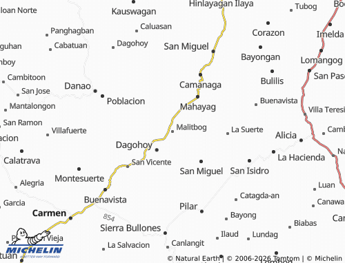 MICHELIN Malitbog map - ViaMichelin