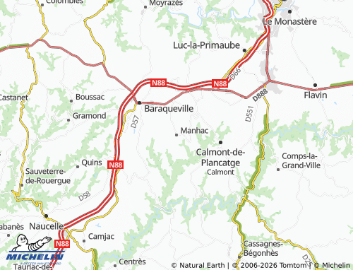 MICHELIN Manhac map - ViaMichelin