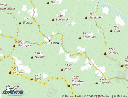 MICHELIN Krzywe map - ViaMichelin