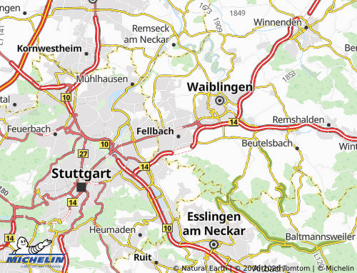 MICHELIN-Landkarte Fellbach - ViaMichelin