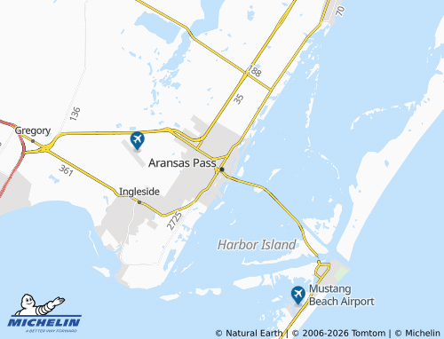 Kaart MICHELIN Aransas Pass - ViaMichelin