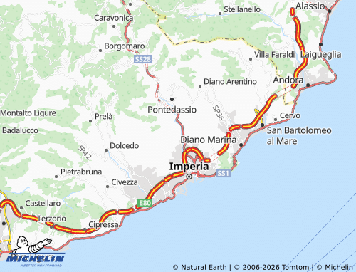 MICHELIN Borgo d'Oneglia map - ViaMichelin