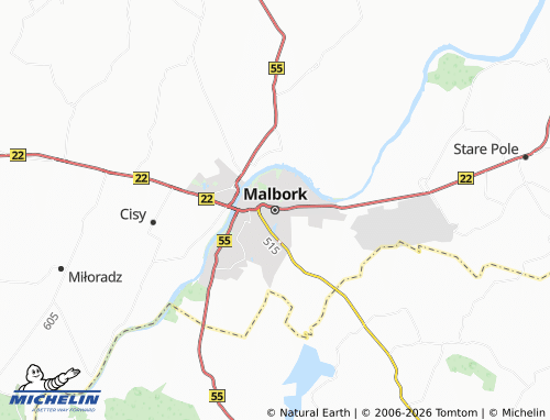 MICHELIN Malbork map - ViaMichelin