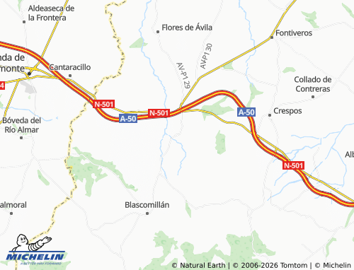 MICHELIN Narros del Castillo map - ViaMichelin