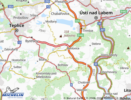 Mappa MICHELIN Řehlovice - ViaMichelin