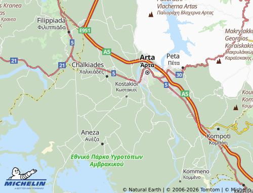 MICHELIN Kostakioi map - ViaMichelin