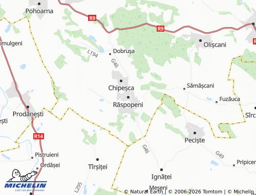 MICHELIN Răspopeni map - ViaMichelin