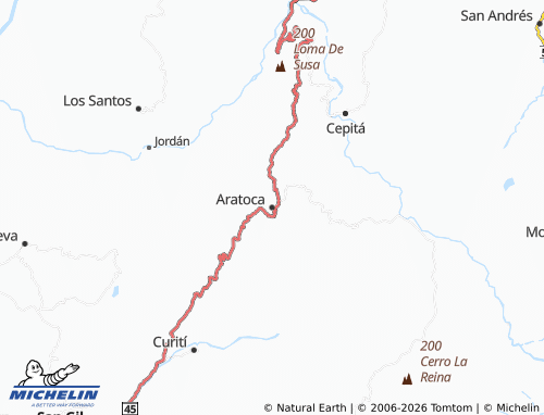 Kaart MICHELIN Aratoca - ViaMichelin