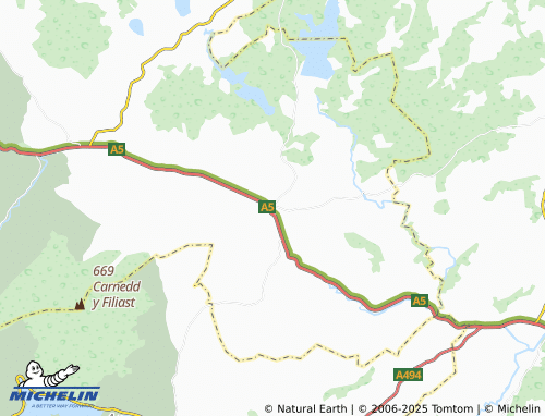MICHELIN Cerrigydrudion map - ViaMichelin