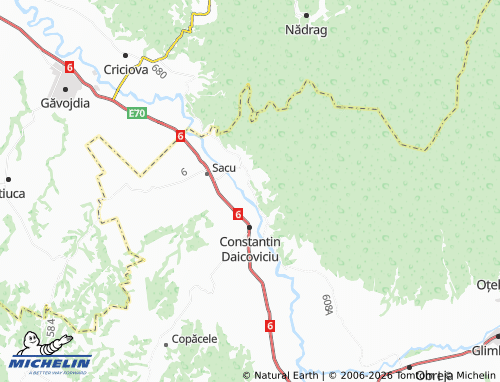 Mapa MICHELIN Tincova - ViaMichelin