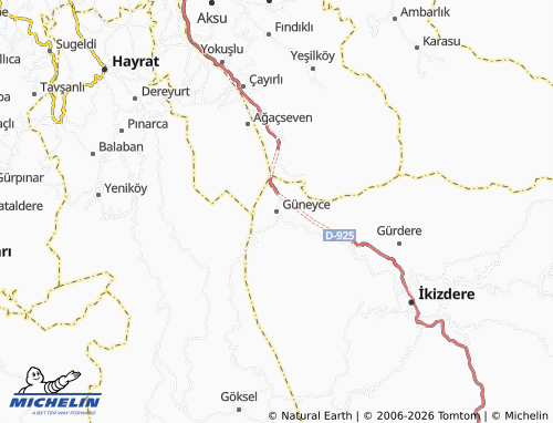 MICHELIN Güneyce map - ViaMichelin
