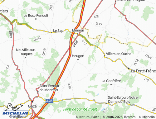 Mapa MICHELIN Heugon - ViaMichelin