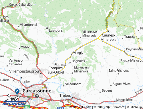 Mapa MICHELIN Villegly - ViaMichelin