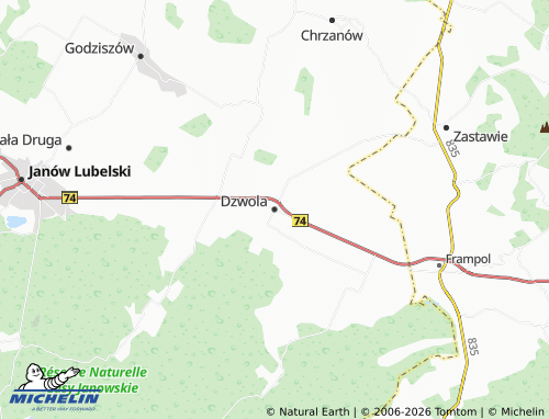 MICHELIN-Landkarte Dzwola - ViaMichelin