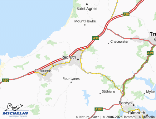 MICHELIN Redruth map - ViaMichelin